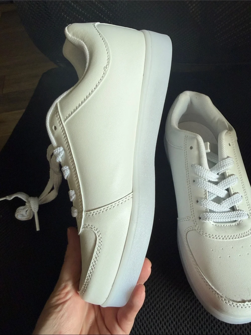 Classic White LIGHT UP Lace-Up Sneakers - Unbranded